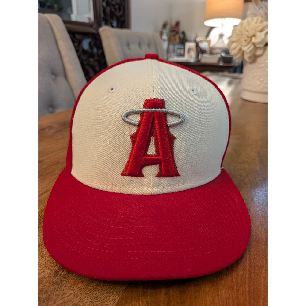 New Era 59FIFTY Los Angeles Angels MLB On-Field Fitted Hat Red White 7 3/8